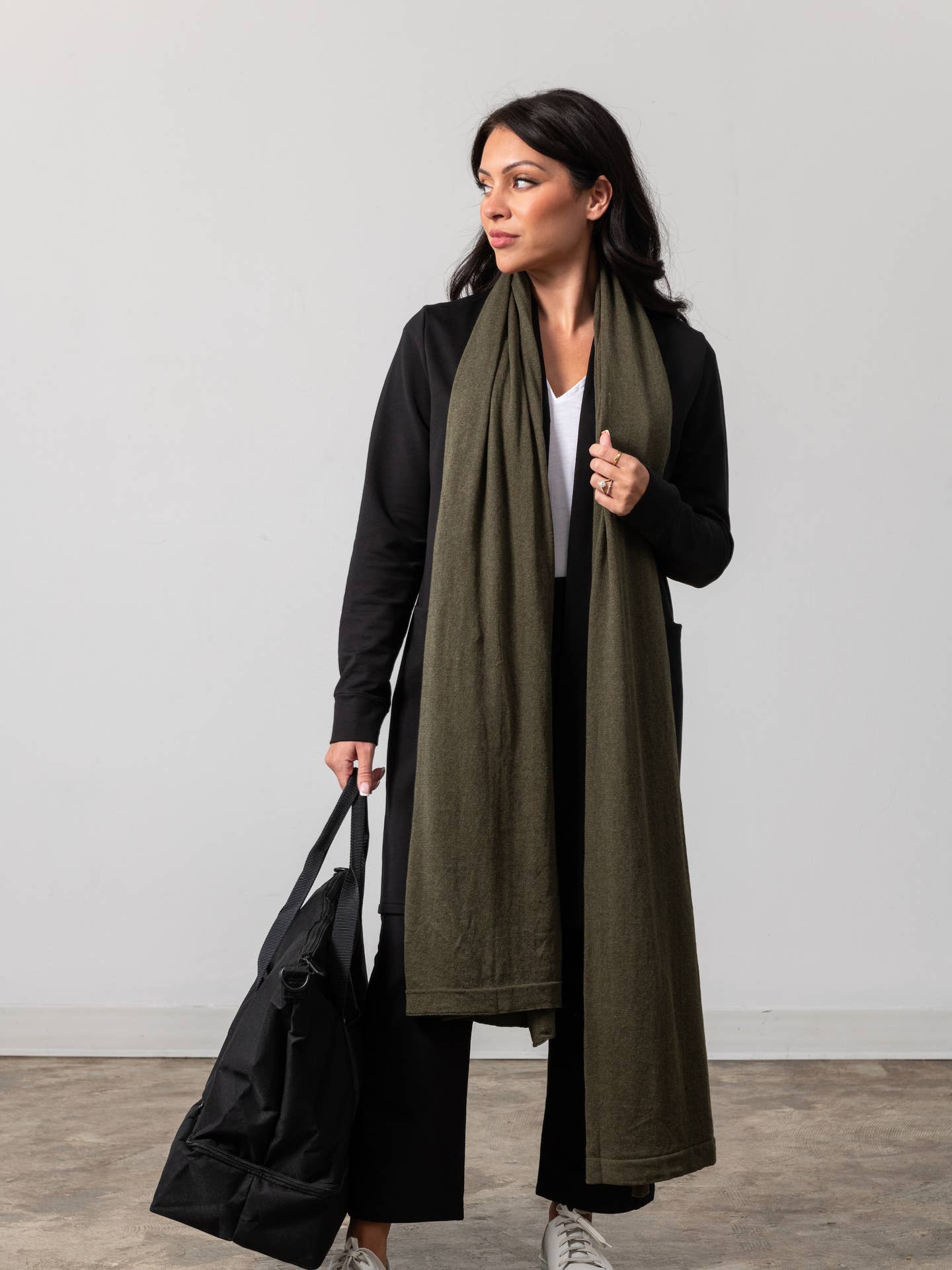 Dreamsoft Organic Cotton Travel Scarf Olivewood