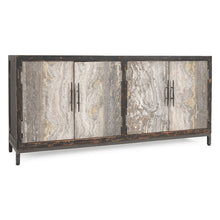 Load image into Gallery viewer, 4-Door Reclaimed Pine and Travertine Sideboard
