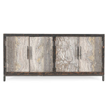 Load image into Gallery viewer, 4-Door Reclaimed Pine and Travertine Sideboard
