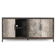 Load image into Gallery viewer, 4-Door Reclaimed Pine and Travertine Sideboard
