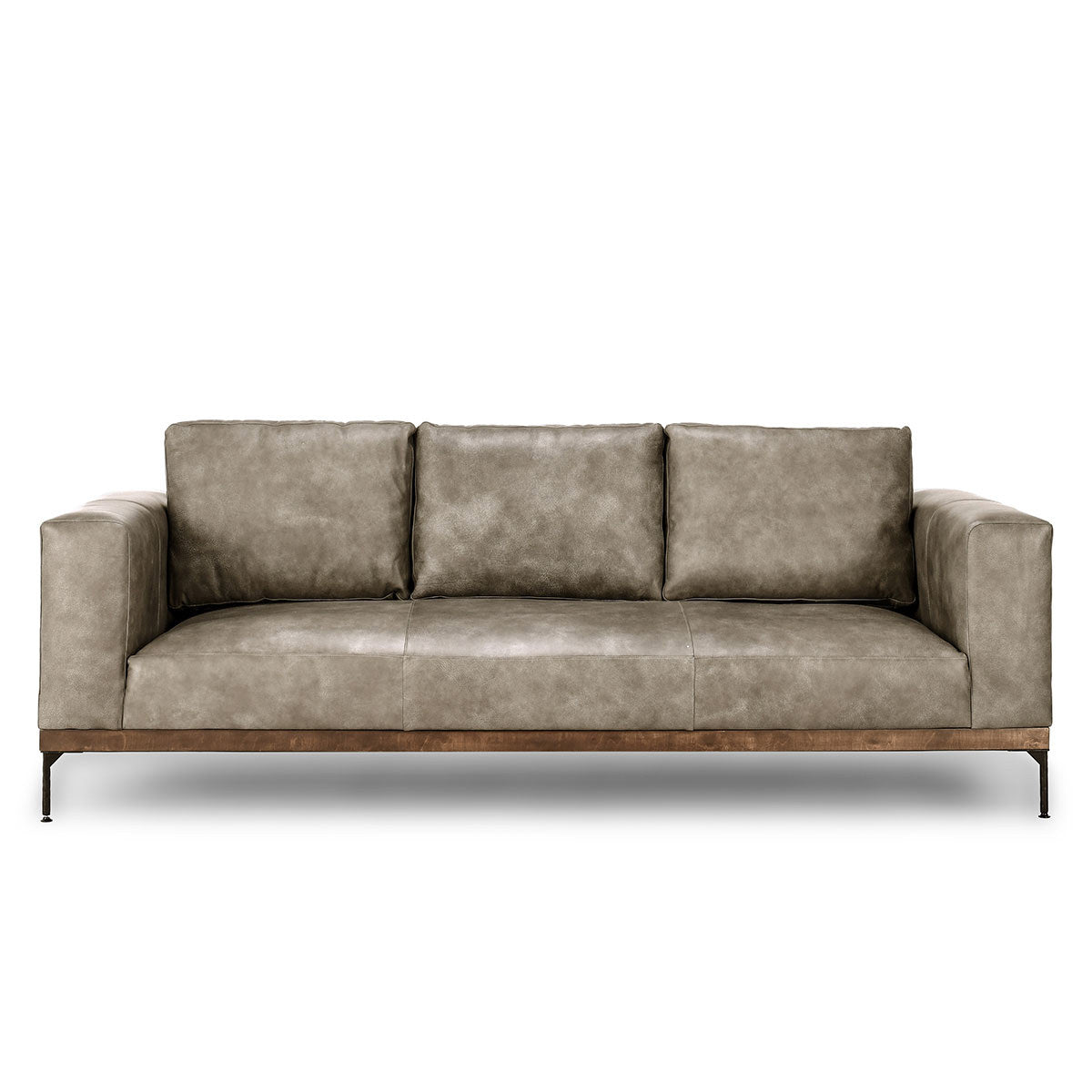 Bentley Storm Gray Leather Sofa