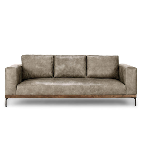 Bentley Storm Gray Leather Sofa