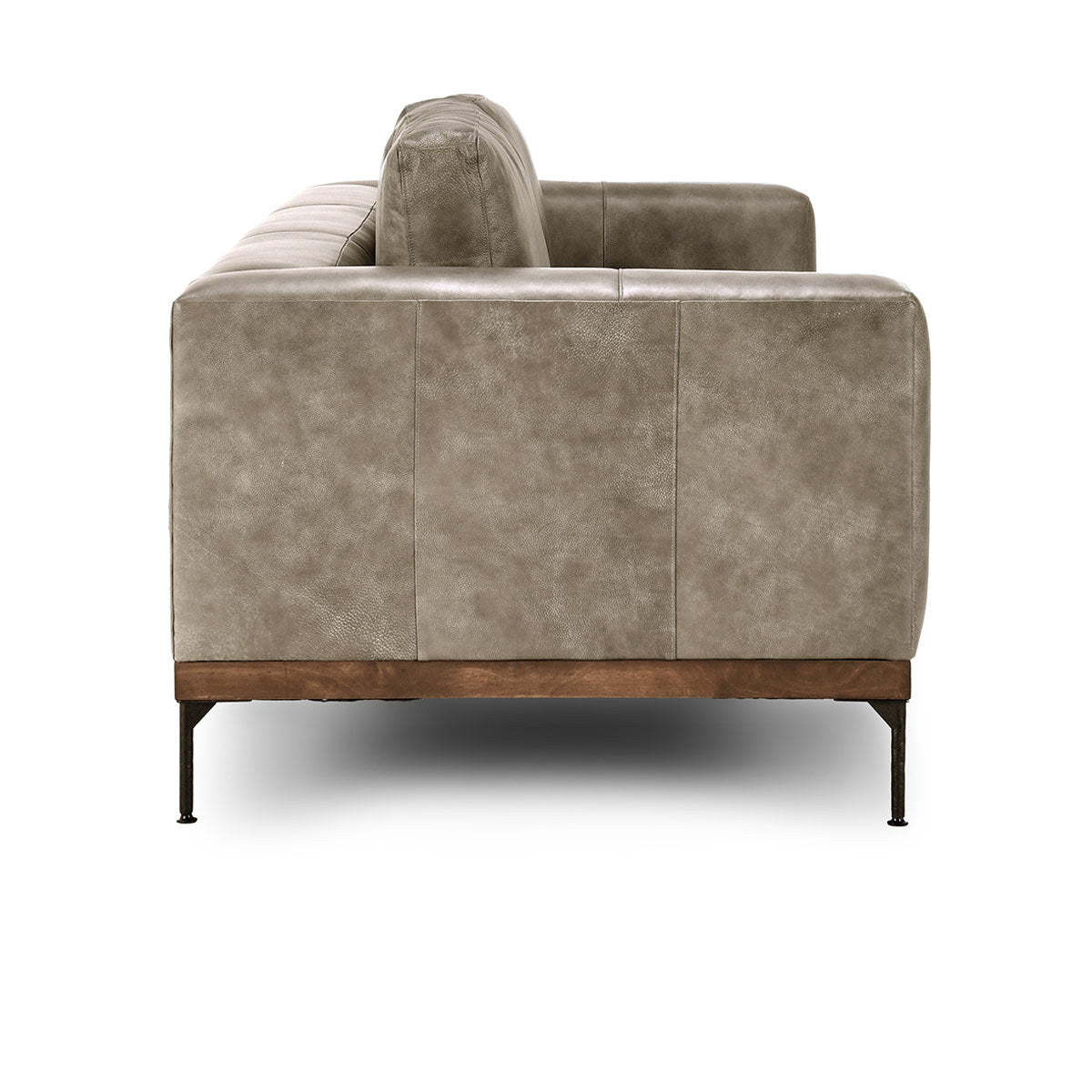 Bentley Storm Gray Leather Sofa