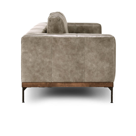 Bentley Storm Gray Leather Sofa