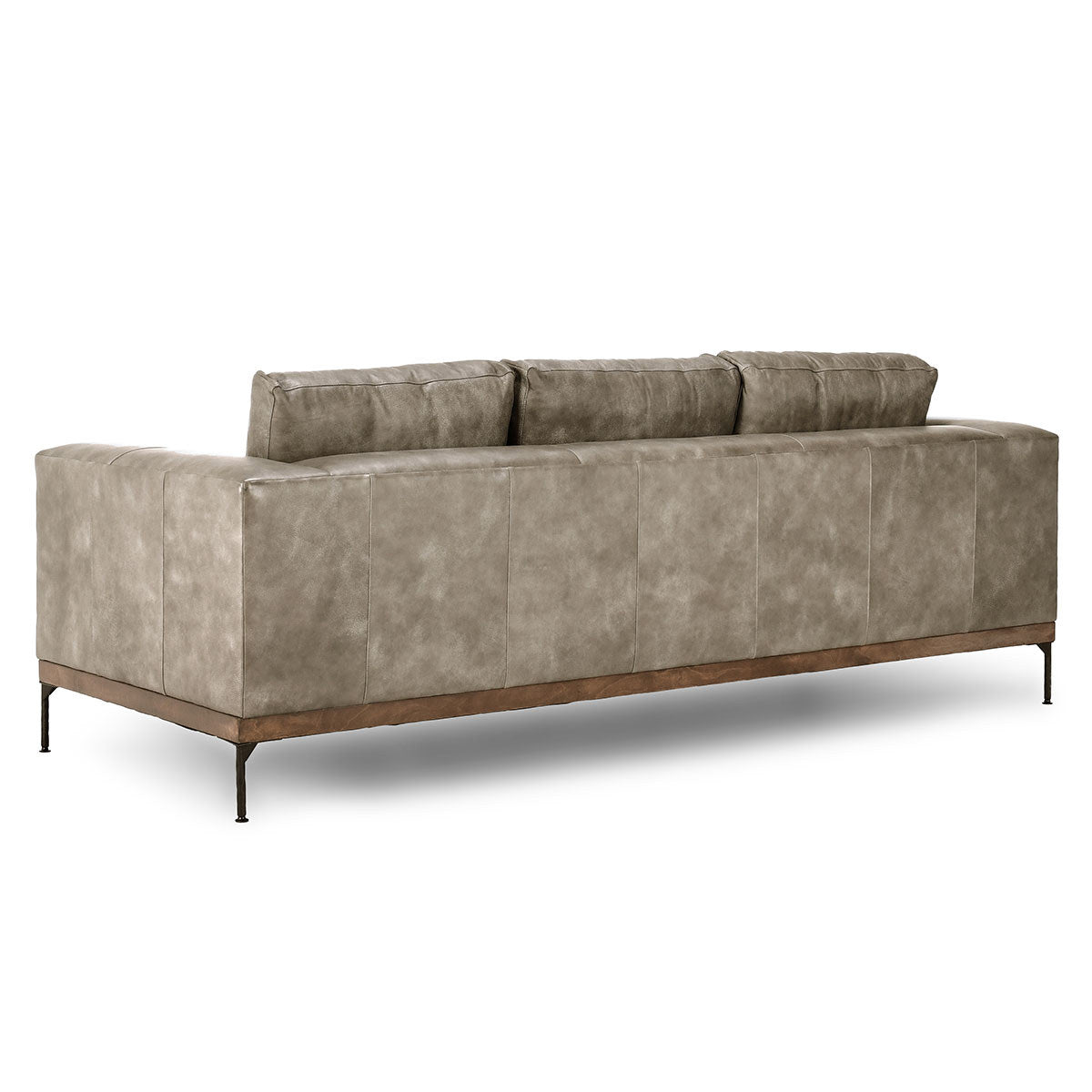 Bentley Storm Gray Leather Sofa