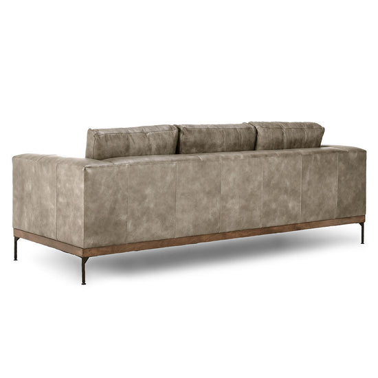 Bentley Storm Gray Leather Sofa