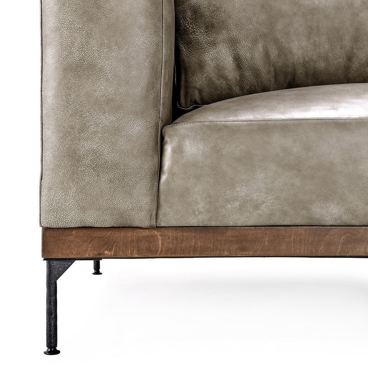 Bentley Storm Gray Leather Sofa
