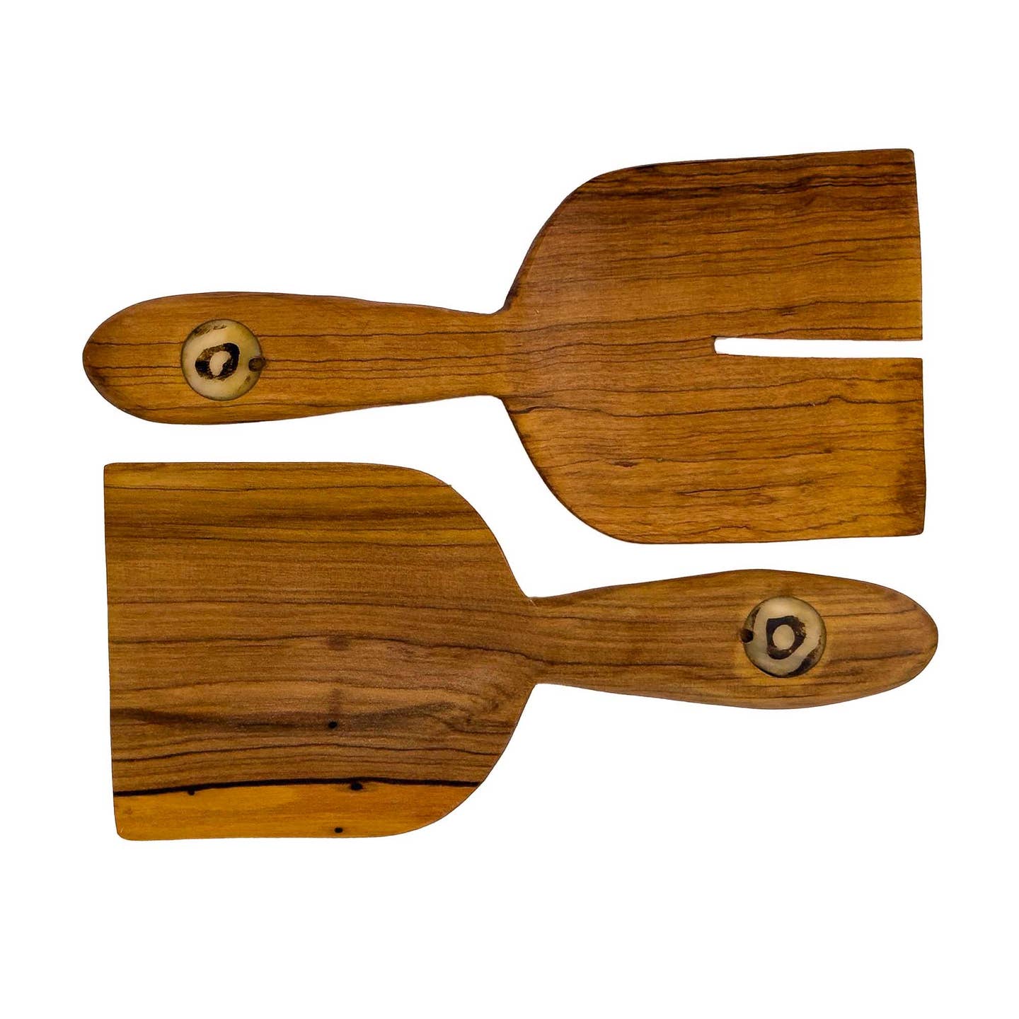 Paddle Olive Wood Serving Set with Batik Bone Accent