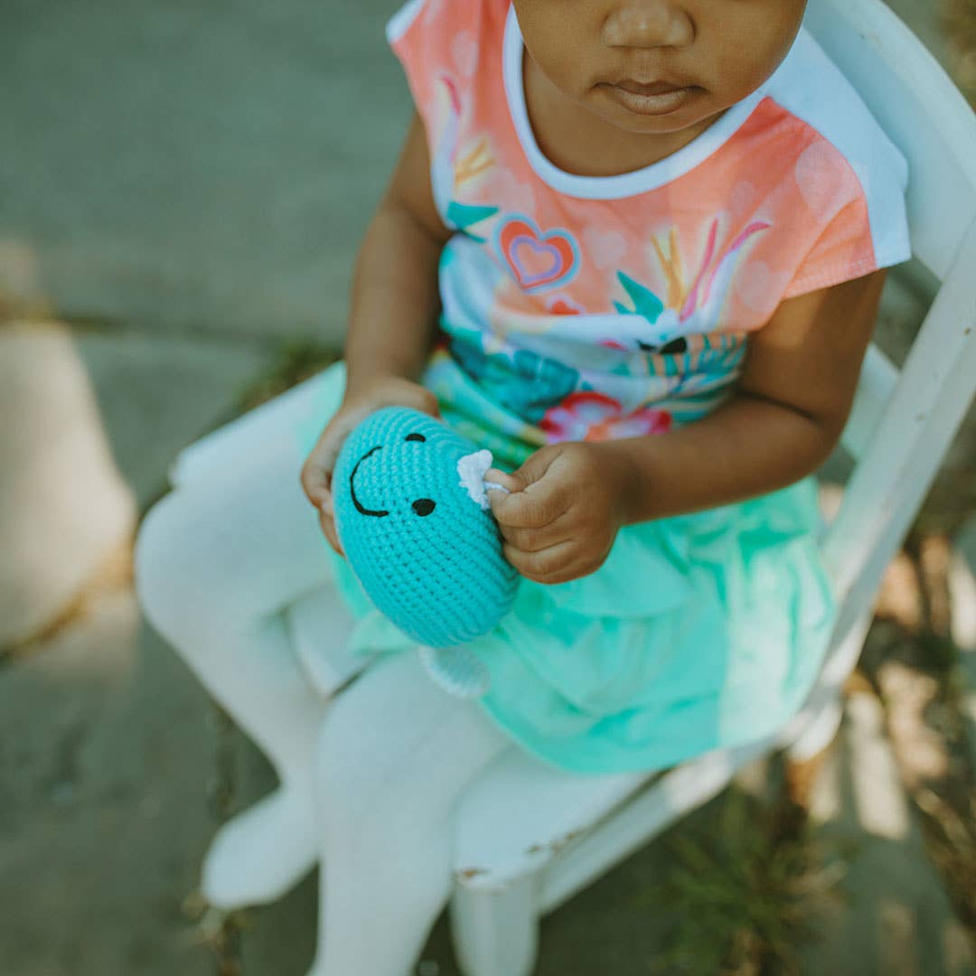 Deep Turquoise Whale Rattle