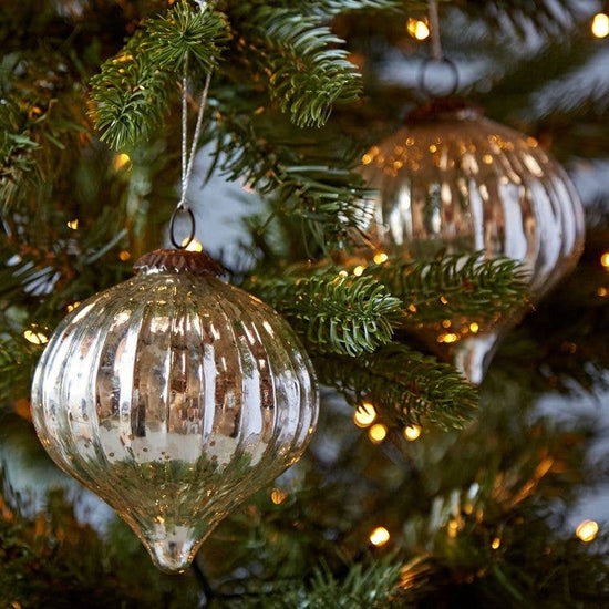 Large Antique Effect Glass Christmas Baubles