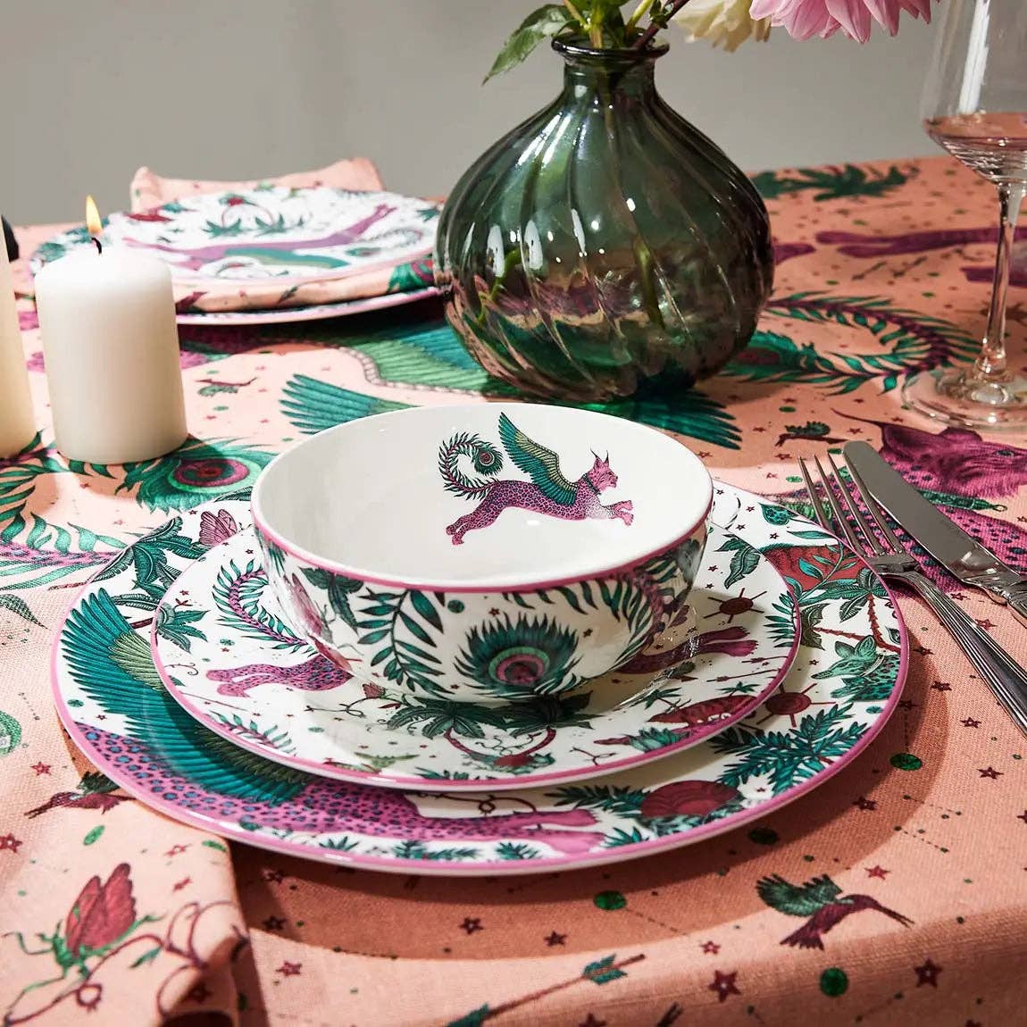 Fine Bone China Lynx Design Bowl