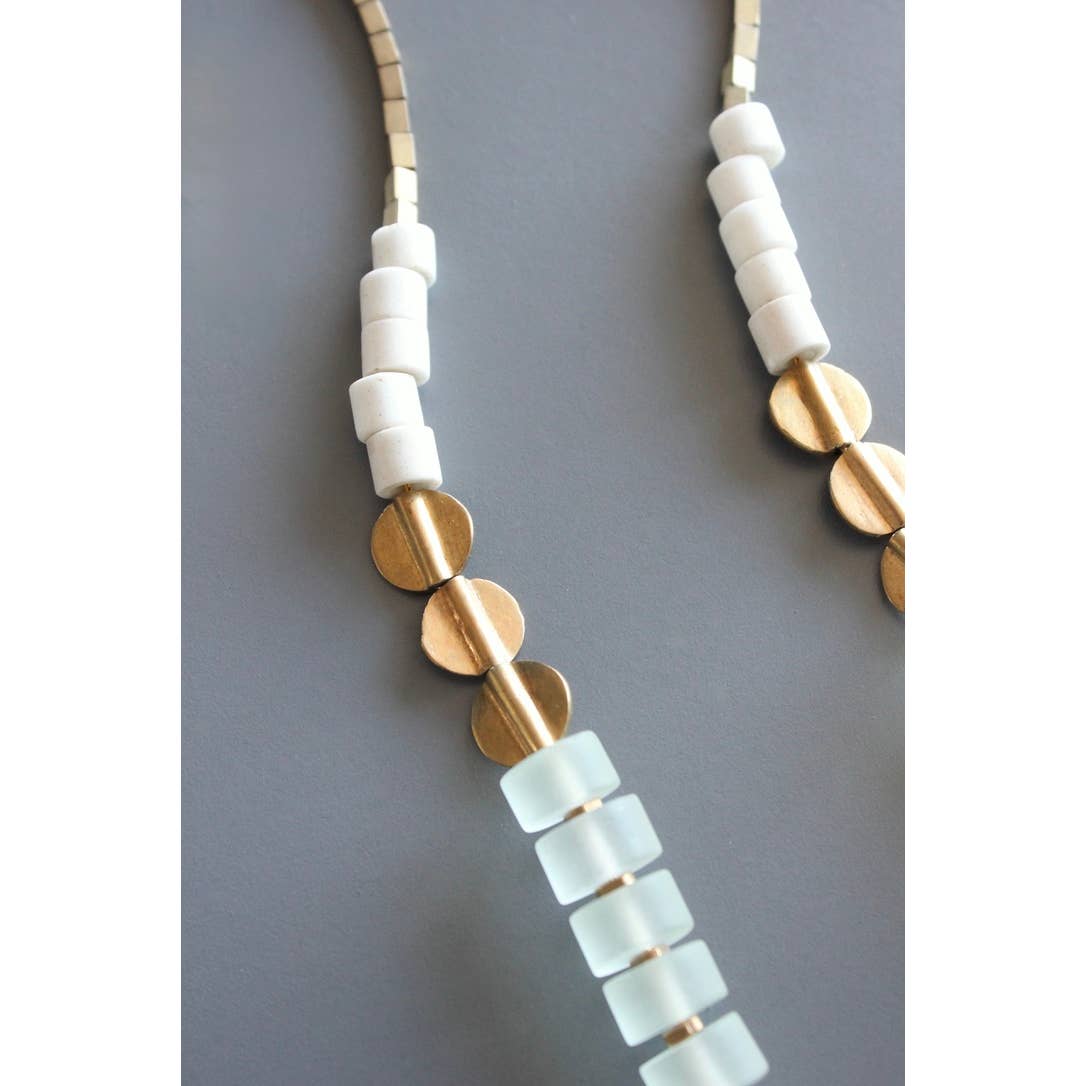 Glass and Brass Necklace