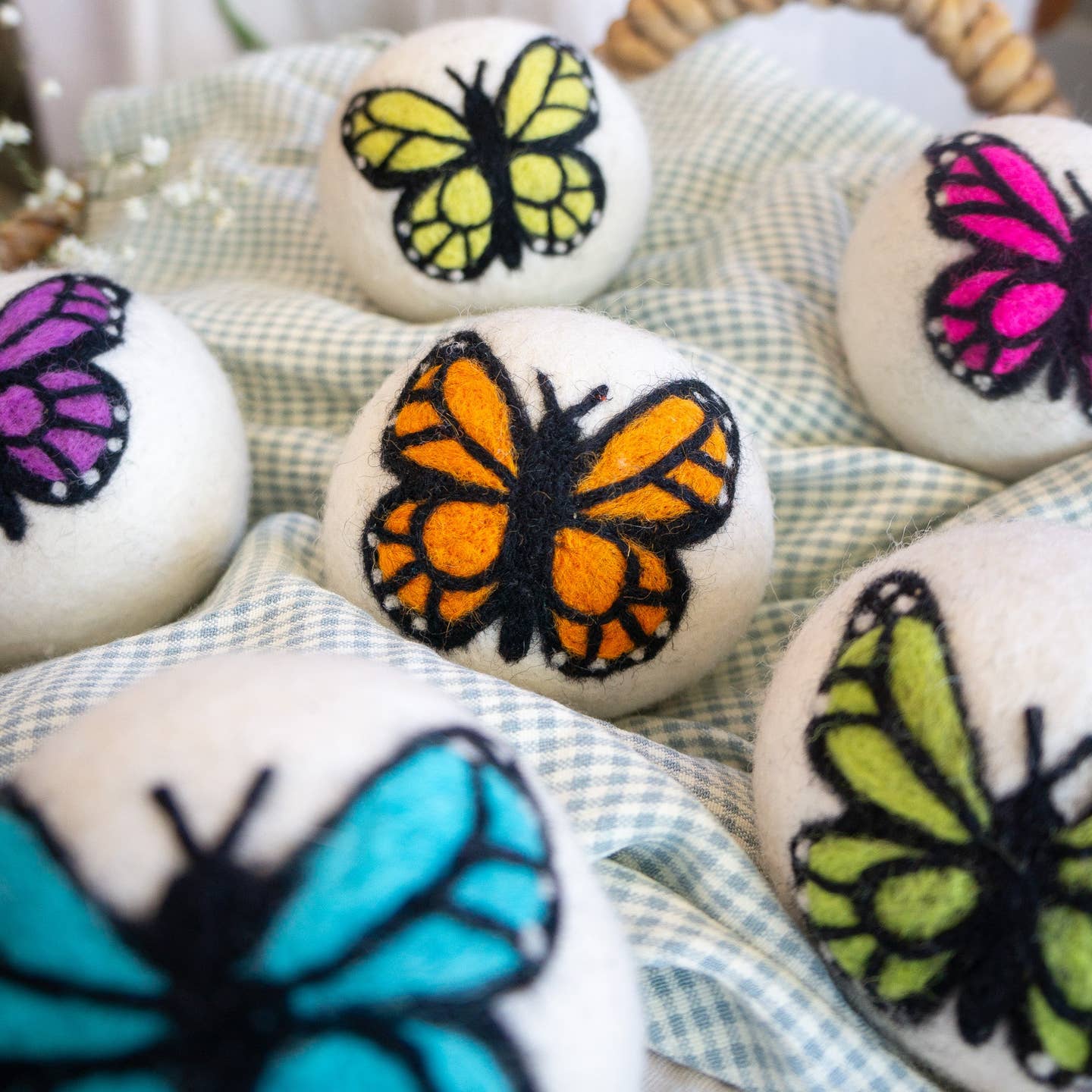 Rainbow Monarch Butterfly Eco Dryer Balls