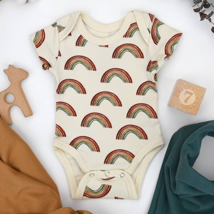 Organic Cotton Short Sleeve Baby Bodysuit August