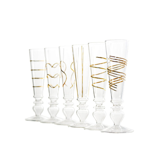 Footed Razzle Dazzle Champagne Flute Set