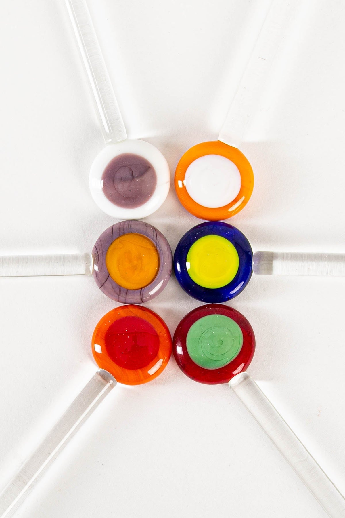 Multicolored Swizzle Glass Stirring Sticks