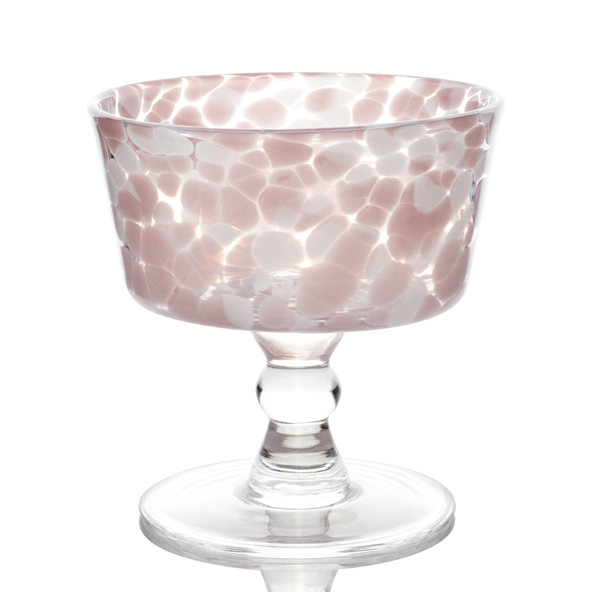 Torcello Spotted Rosa Dessert Coupe - Mauve/Clear
