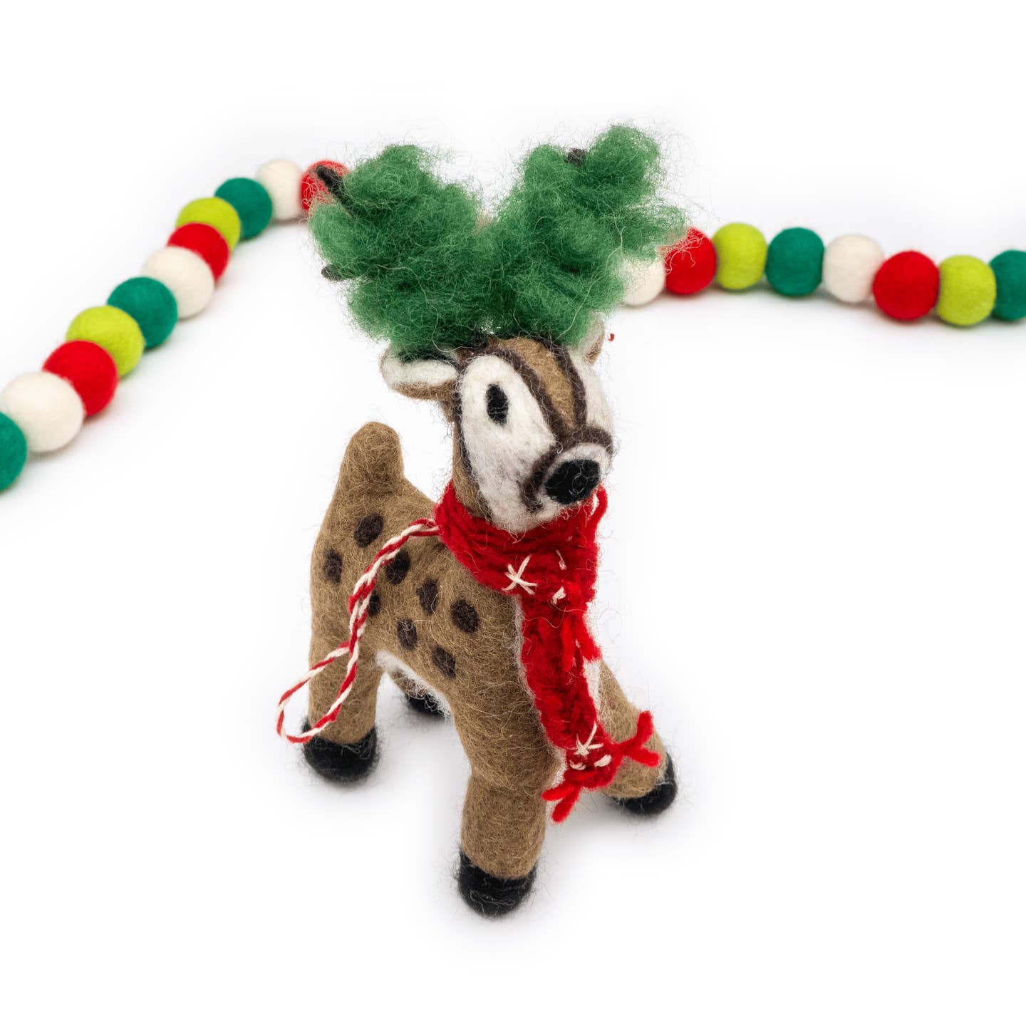 Felt Wool Reindeer Eco Ornament - Reed Forest Reindeer