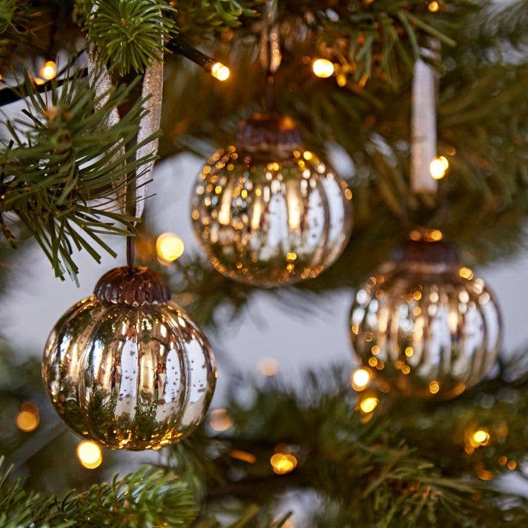 Antique Effect Glass Christmas Baubles