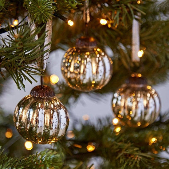 Antique Effect Glass Christmas Baubles
