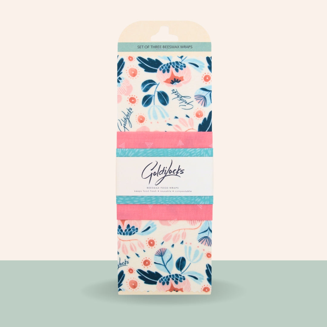 Beeswax Food Wraps: in Bloom Set of 3