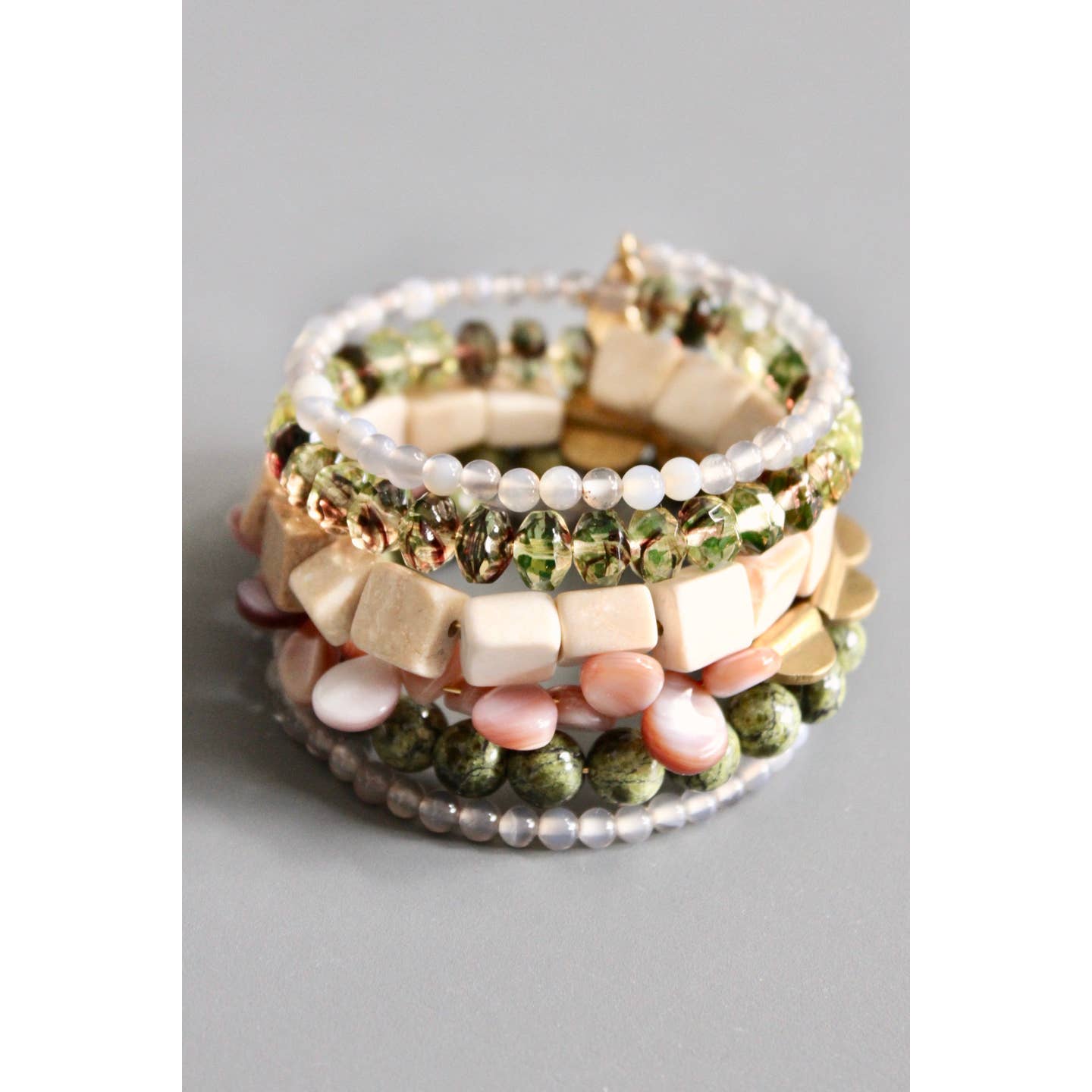 Green and Pink Wrap Bracelet