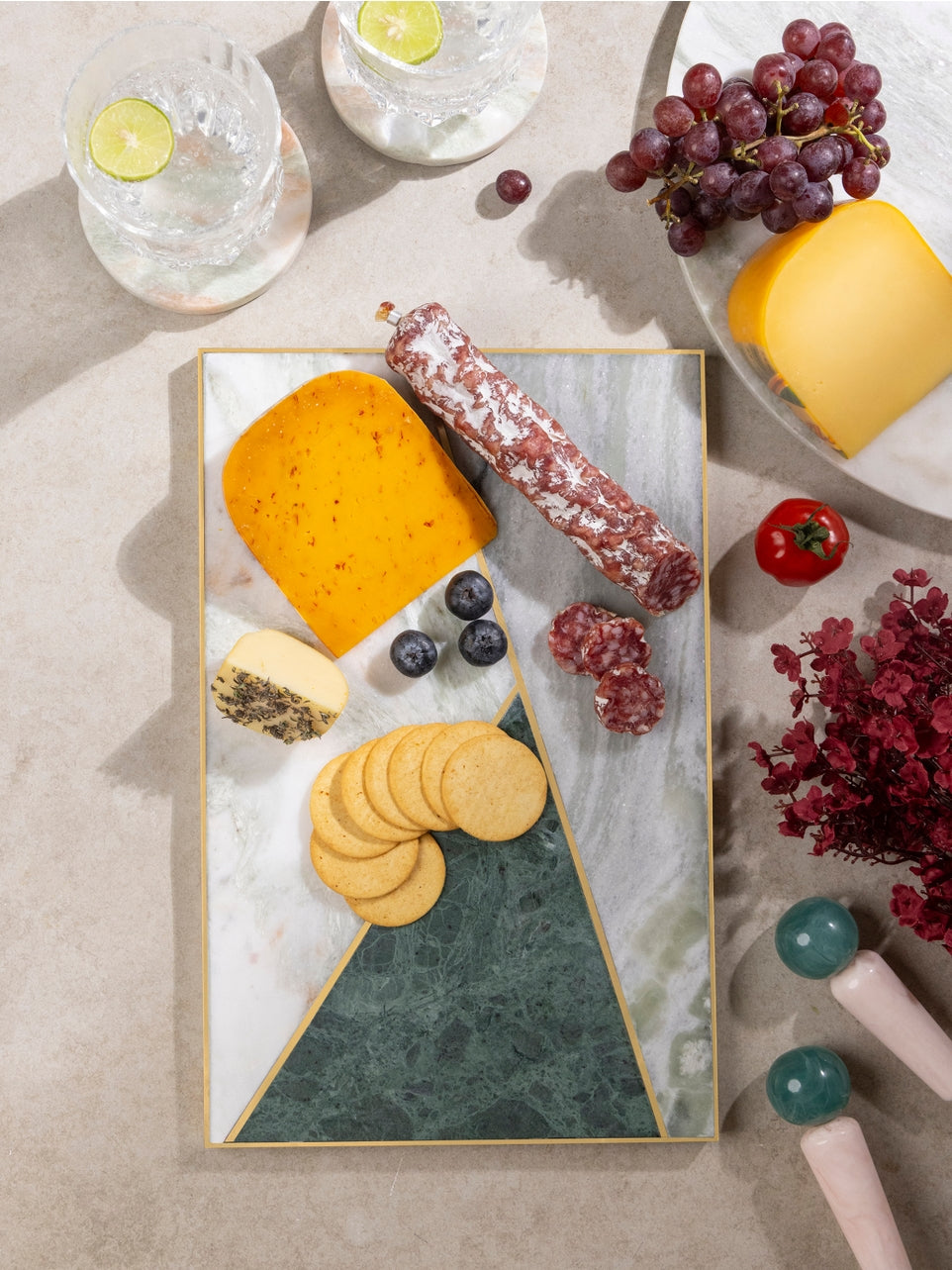 Brno Geometric Marble Serving Board
