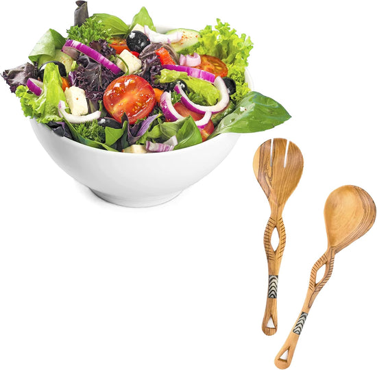 Kenyan Olive Wood Eyelet Salad Set
