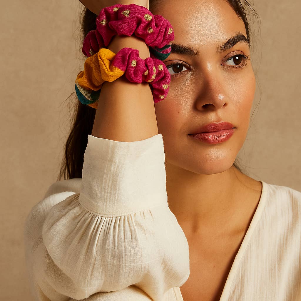 Upcycled Sari Scrunchies