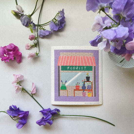 Flower Shop Florals Swedish Dishcloth
