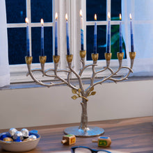 Load image into Gallery viewer, Gold and Nickel Oil Menorah
