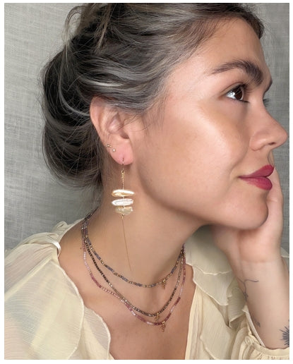 Freshwater Pearl Linear Dangles in Gold-Filled