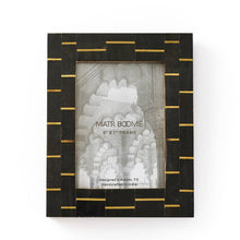 Load image into Gallery viewer, Andhera Dash 5x7 Black Picture Frame - Carved Horn, Brass
