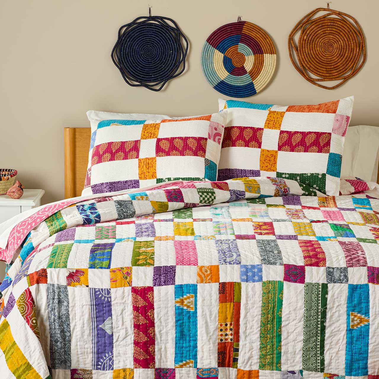 Indigo Koho Raffia Chargers - Set of 2