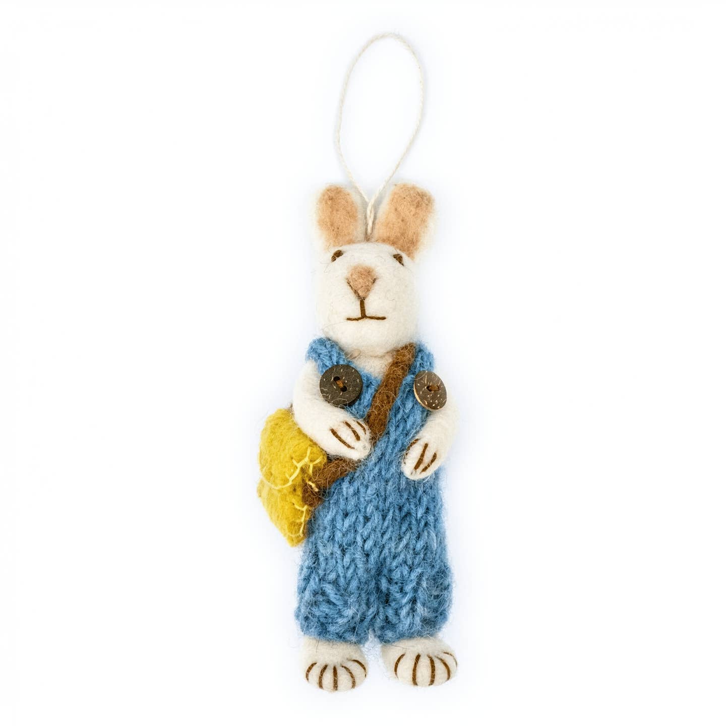 Felt Wool Bunny Eco Ornament - Bean Jumper Bunny