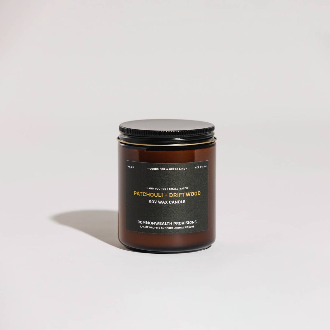 Soy Candle - Patchouli + Driftwood