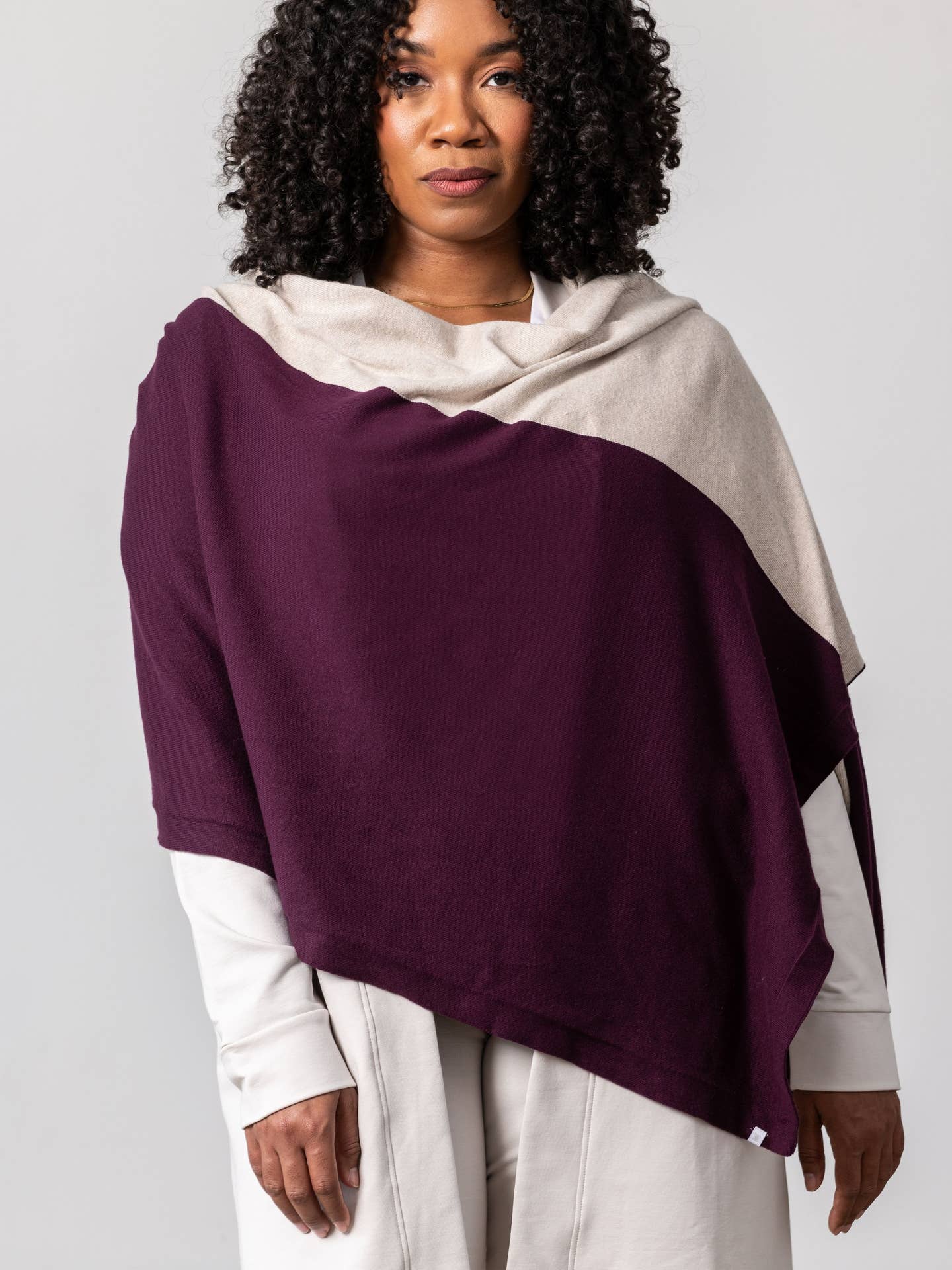 Dreamsoft Organic Cotton Travel Scarf Malbec Colorblock