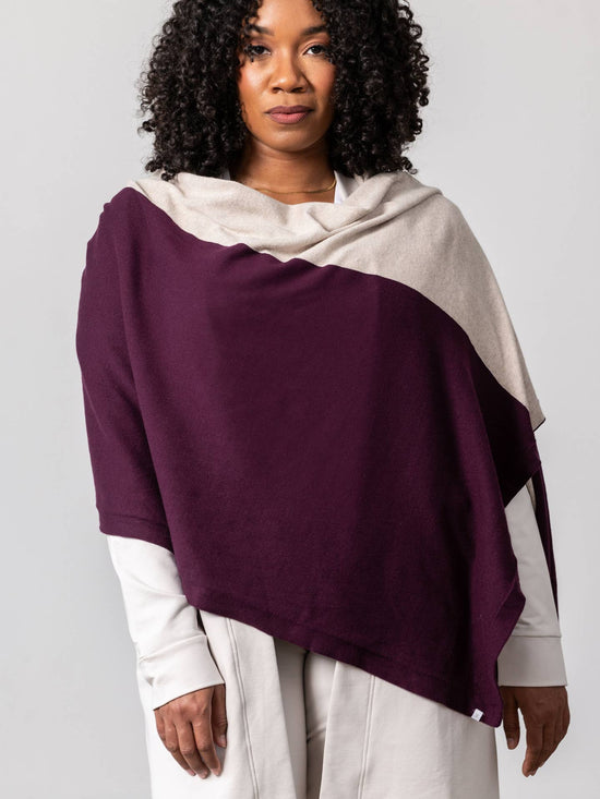 Dreamsoft Organic Cotton Travel Scarf Malbec Colorblock