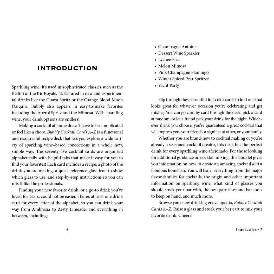 Bubbly Cocktail Cards A-Z by Adams Media - Flashcards