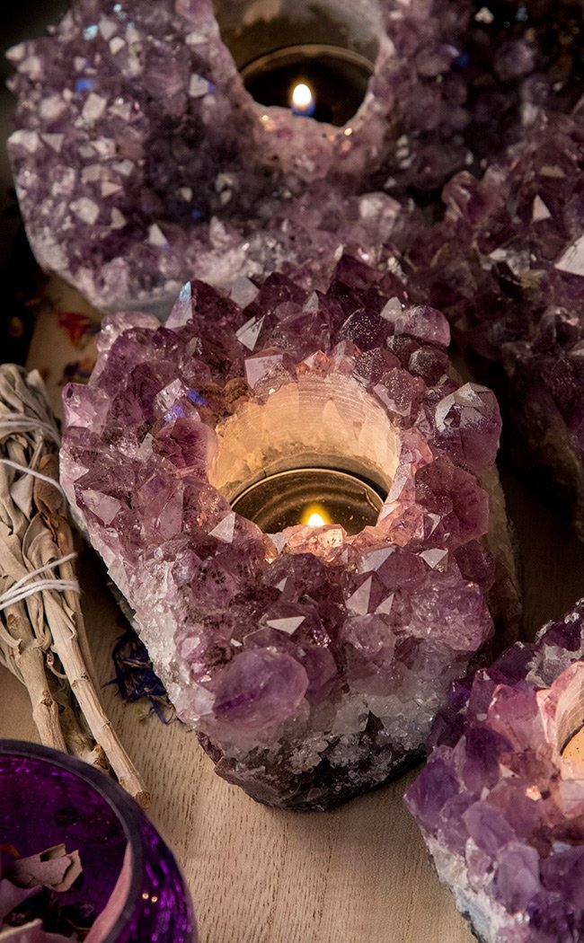 Amethyst Candle Holder
