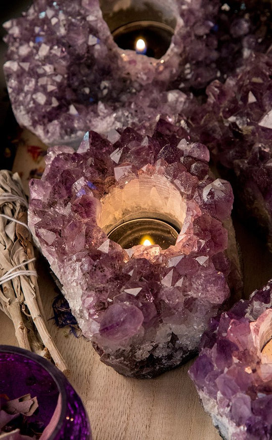 Amethyst Candle Holder