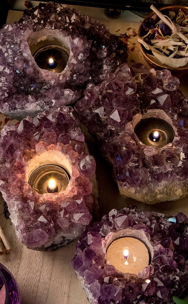 Amethyst Candle Holder