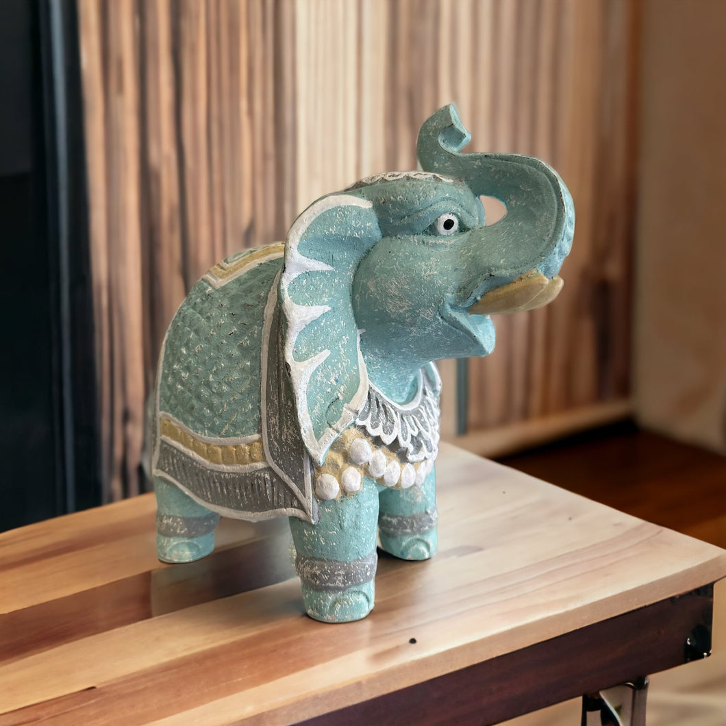 Hand Carved Painted Elephant