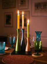 Load image into Gallery viewer, Tall Gold Wooden Candle Holder
