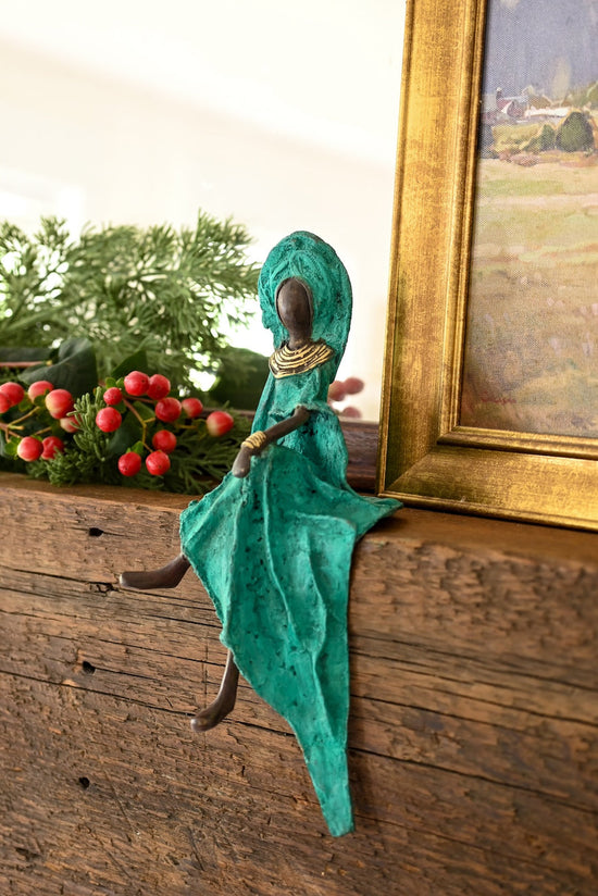 Emerald Elegance Burkina Bronze Sculpture