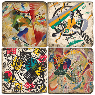 Kandinsky - Tumbled Marble Coasters