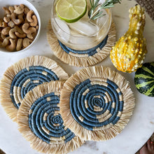 Load image into Gallery viewer, Coastal Fringed Coasters - Reflections, Set of 4

