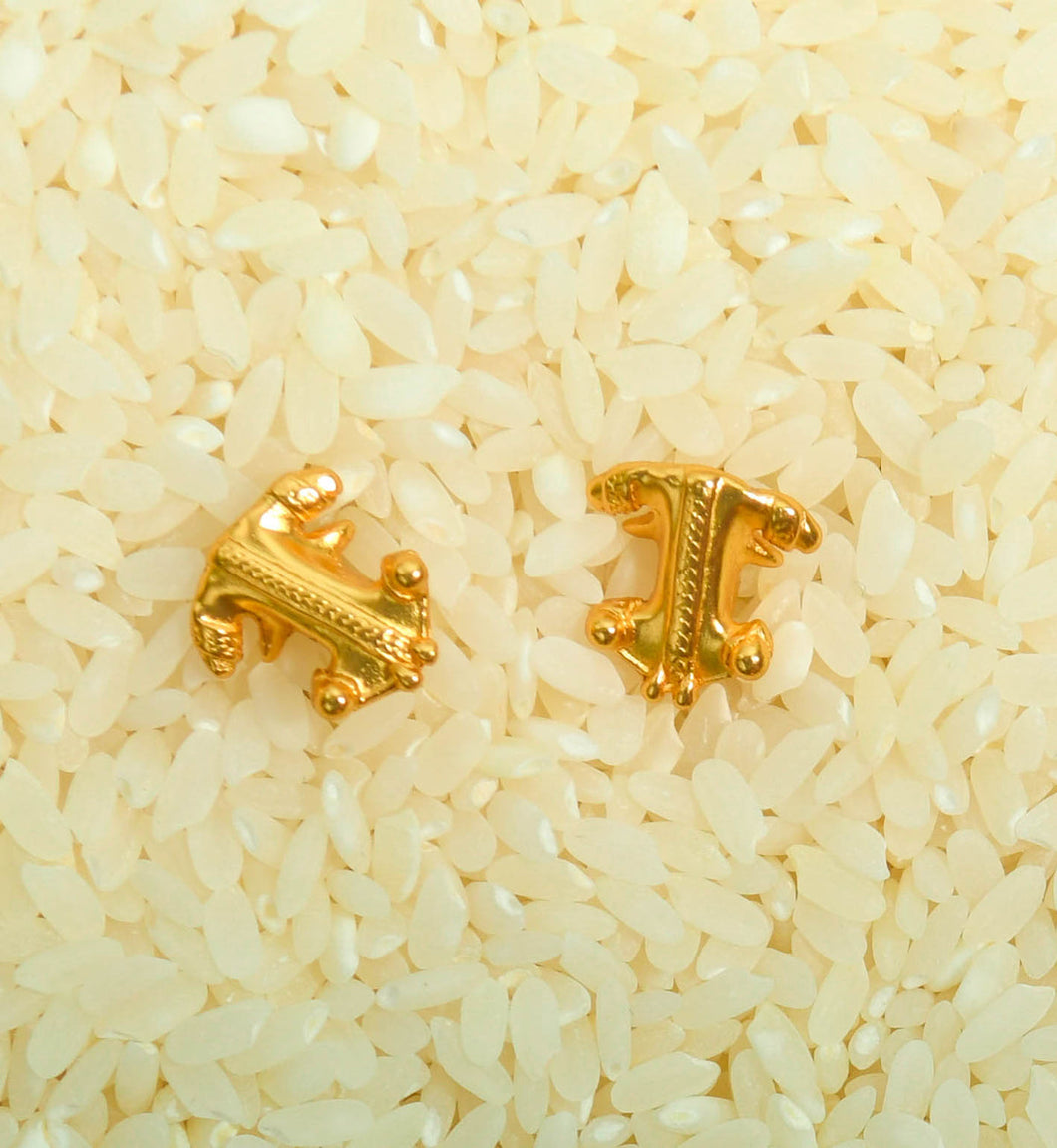 Colombian Gold Stud Earrings