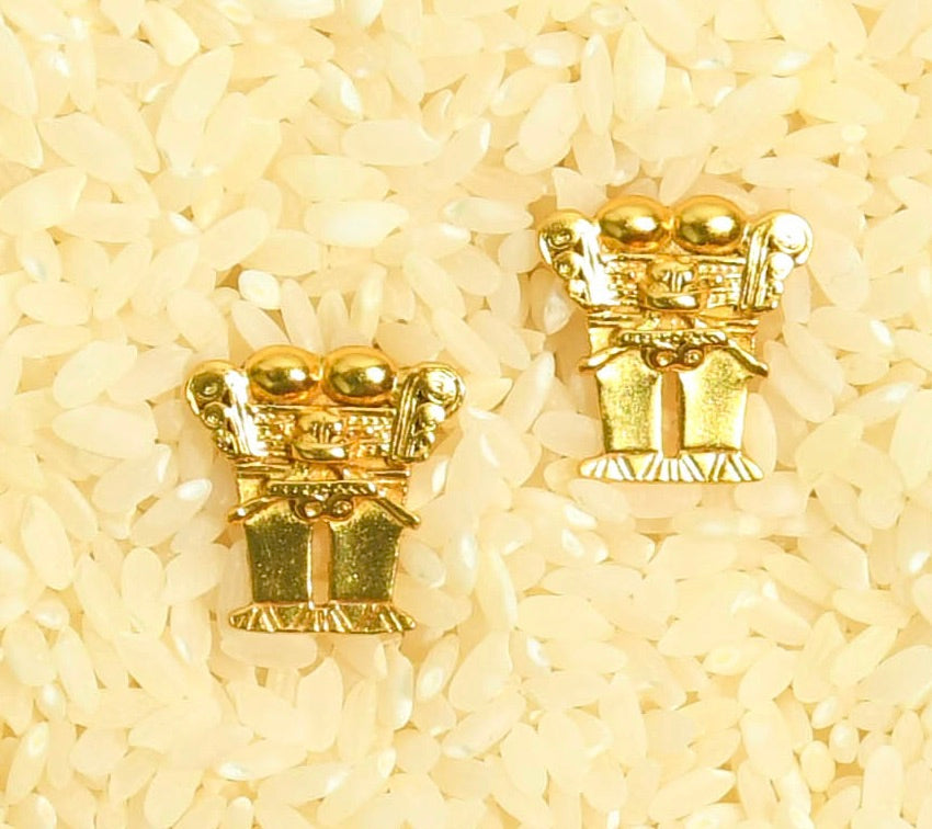 Colombian Gold Stud Earrings