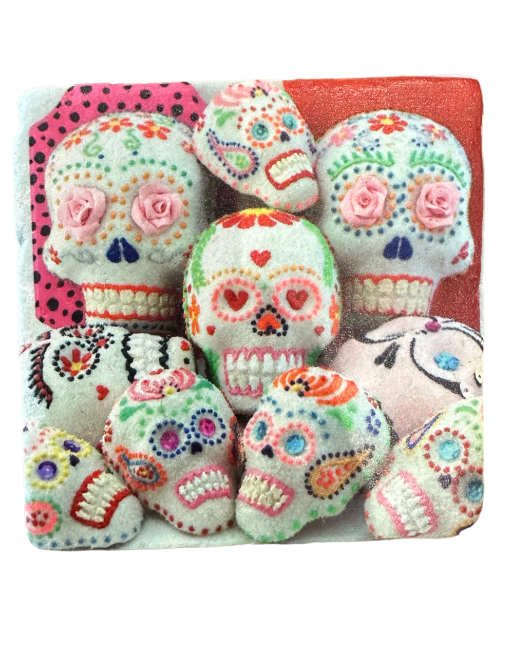 Day Of The Dead - Tumbled Marble Coaster